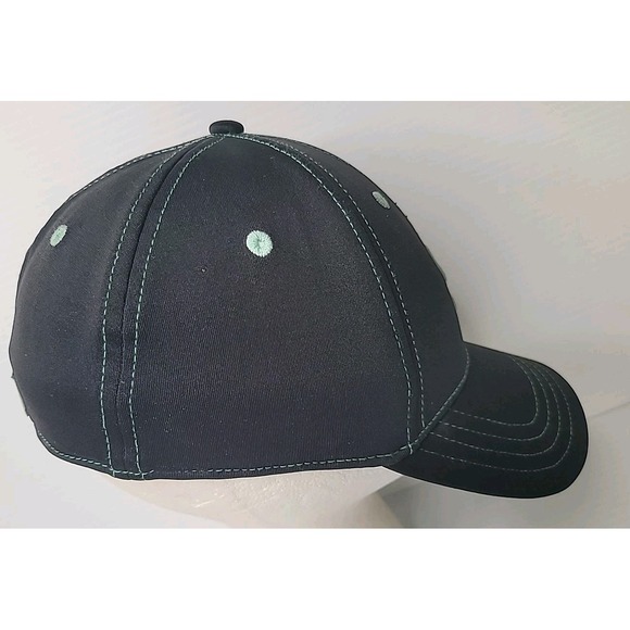 Black Clover Live Lucky Black Hat w/ Mint Green Cancer Ribbon Embroidery Fitted - Picture 4 of 8